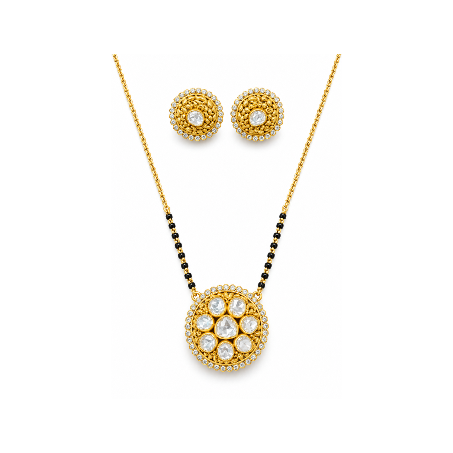 Polki Mangalsutra Set — Gold jewellery