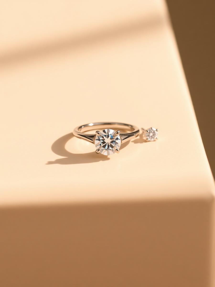 Diamond solitaire ring and stud