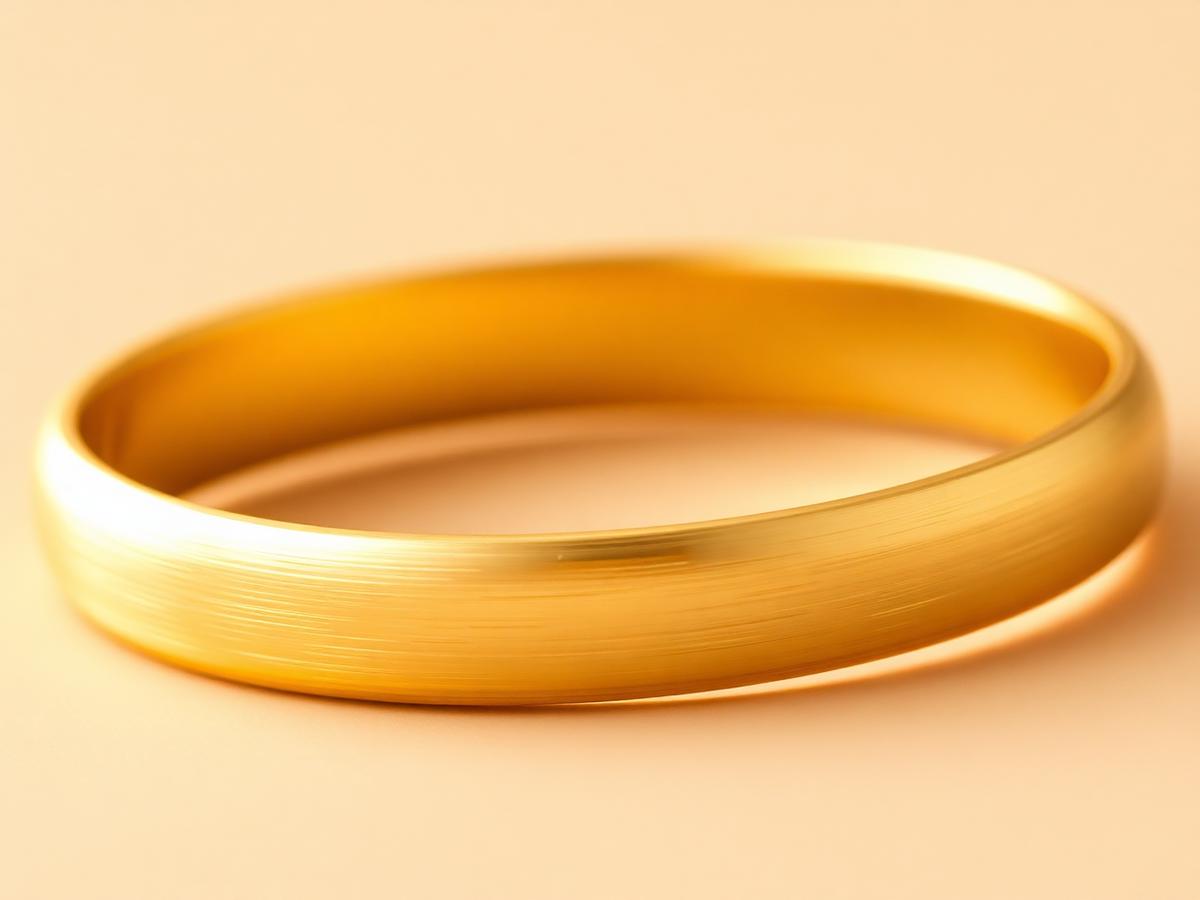Brushed gold bangle detail